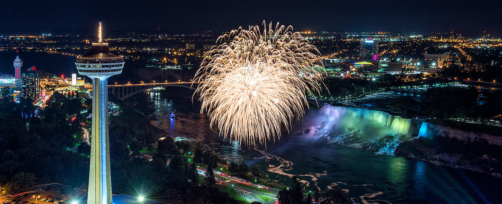 Niagara Falls Fireworks Skylon Tower